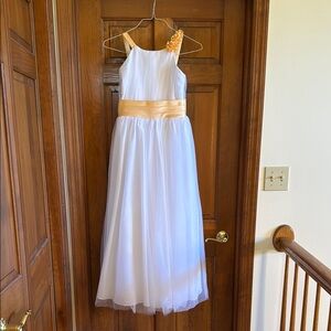 Elegant White and Yellow Kids Dress